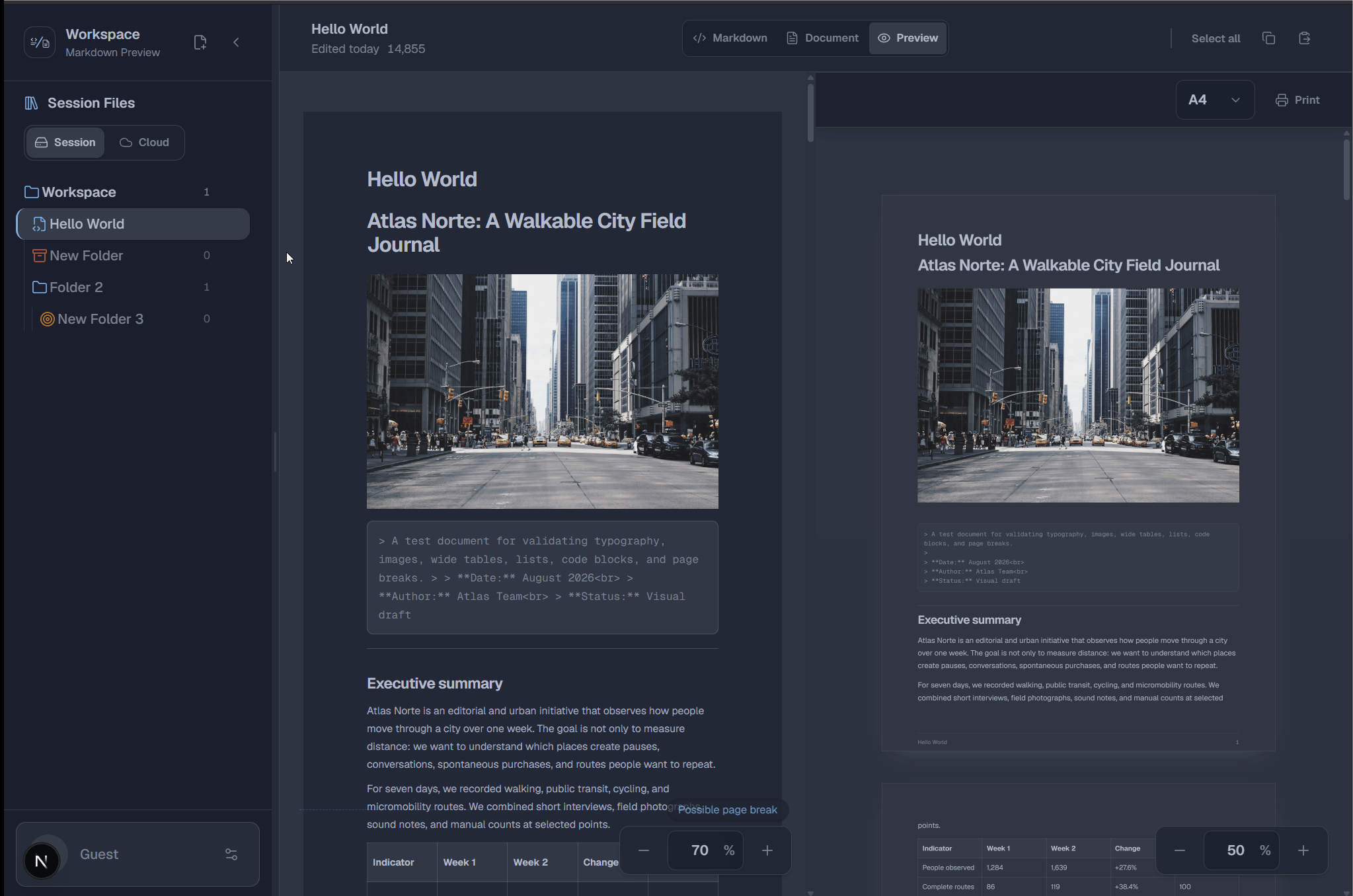 Moving files and folders inside the on-device workspace