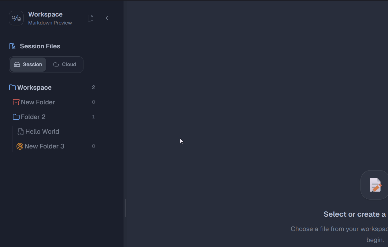 Moving a folder or Markdown file between Local and Cloud