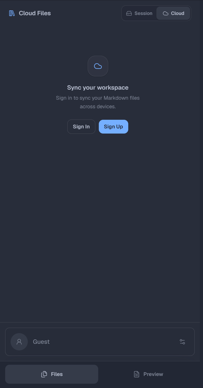 Mobile dashboard with on-device and cloud-synced workspace navigation